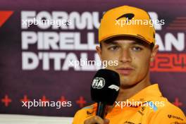 Lando Norris (GBR) McLaren in the FIA Press Conference. 29.08.2024. Formula 1 World Championship, Rd 16, Italian Grand Prix, Monza, Italy, Preparation Day.