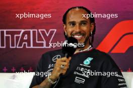 Lewis Hamilton (GBR) Mercedes AMG F1 in the FIA Press Conference. 29.08.2024. Formula 1 World Championship, Rd 16, Italian Grand Prix, Monza, Italy, Preparation Day.