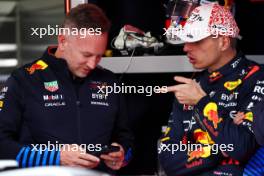 (L to R): Christian Horner (GBR) Red Bull Racing Team Principal with Max Verstappen (NLD) Red Bull Racing. 05.04.2024. Formula 1 World Championship, Rd 4, Japanese Grand Prix, Suzuka, Japan, Practice Day.