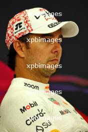 Sergio Perez (MEX) Red Bull Racing, in the post race FIA Press Conference. 07.04.2024. Formula 1 World Championship, Rd 4, Japanese Grand Prix, Suzuka, Japan, Race Day.