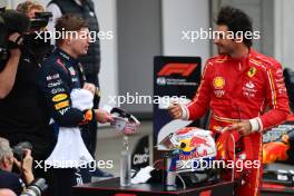 1st place Max Verstappen (NLD) Red Bull Racing and 3rd place Carlos Sainz Jr (ESP) Ferrari. 07.04.2024. Formula 1 World Championship, Rd 4, Japanese Grand Prix, Suzuka, Japan, Race Day.
