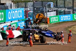 The Williams Racing FW46 of Alexander Albon (THA) Williams Racing is removed after he crashed out of the race. 07.04.2024. Formula 1 World Championship, Rd 4, Japanese Grand Prix, Suzuka, Japan, Race Day.