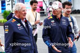 (L to R): Dr Helmut Marko (AUT) Red Bull Motorsport Consultant with Max Verstappen (NLD) Red Bull Racing. 06.04.2024. Formula 1 World Championship, Rd 4, Japanese Grand Prix, Suzuka, Japan, Qualifying Day.