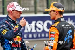 (L to R): Pole sitter Max Verstappen (NLD) Red Bull Racing with third placed Lando Norris (GBR) McLaren in qualifying parc ferme. 06.04.2024. Formula 1 World Championship, Rd 4, Japanese Grand Prix, Suzuka, Japan, Qualifying Day.