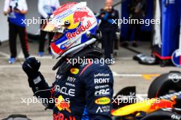 Max Verstappen (NLD) Red Bull Racing celebrates his pole position in qualifying parc ferme. 06.04.2024. Formula 1 World Championship, Rd 4, Japanese Grand Prix, Suzuka, Japan, Qualifying Day.