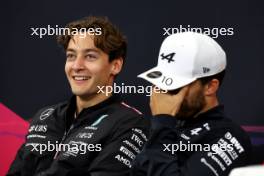 George Russell (GBR) Mercedes AMG F1 and Pierre Gasly (FRA) Alpine F1 Team in the FIA Press Conference. 04.04.2024. Formula 1 World Championship, Rd 4, Japanese Grand Prix, Suzuka, Japan, Preparation Day.