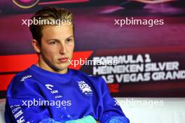 Liam Lawson (NZL) RB in the FIA Press Conference. 20.11.2024. Formula 1 World Championship, Rd 22, Las Vegas Grand Prix, Las Vegas, Nevada, USA, Preparation Day.