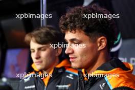 Lando Norris (GBR) McLaren with team mate Oscar Piastri (AUS) McLaren. 20.11.2024. Formula 1 World Championship, Rd 22, Las Vegas Grand Prix, Las Vegas, Nevada, USA, Preparation Day.