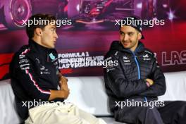 (L to R): George Russell (GBR) Mercedes AMG F1 and Esteban Ocon (FRA) Alpine F1 Team in the FIA Press Conference. 20.11.2024. Formula 1 World Championship, Rd 22, Las Vegas Grand Prix, Las Vegas, Nevada, USA, Preparation Day.