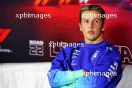 Liam Lawson (NZL) RB in the FIA Press Conference. 20.11.2024. Formula 1 World Championship, Rd 22, Las Vegas Grand Prix, Las Vegas, Nevada, USA, Preparation Day.