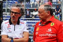 (L to R): Laurent Mekies (FRA) RB Technical Director with Frederic Vasseur (FRA) Ferrari Team Principal. 24.05.2024. Formula 1 World Championship, Rd 8, Monaco Grand Prix, Monte Carlo, Monaco, Practice Day.