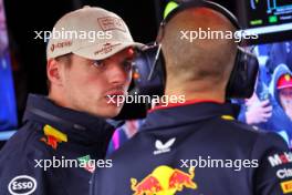 Max Verstappen (NLD) Red Bull Racing with Gianpiero Lambiase (ITA) Red Bull Racing Engineer. 24.05.2024. Formula 1 World Championship, Rd 8, Monaco Grand Prix, Monte Carlo, Monaco, Practice Day.