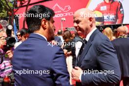 (L to R): Mohammed Bin Sulayem (UAE) FIA President with Gianni Infantino (SUI) FIFA President on the grid. 26.05.2024. Formula 1 World Championship, Rd 8, Monaco Grand Prix, Monte Carlo, Monaco, Race Day.