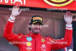 Carlos Sainz Jr (ESP) Ferrari celebrates his third position on the podium. 26.05.2024. Formula 1 World Championship, Rd 8, Monaco Grand Prix, Monte Carlo, Monaco, Race Day.