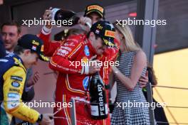 Race winner Charles Leclerc (MON) Ferrari celebrates on the podium. 26.05.2024. Formula 1 World Championship, Rd 8, Monaco Grand Prix, Monte Carlo, Monaco, Race Day.