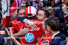 (L to R): Race winner Charles Leclerc (MON) Ferrari celebrates with Nicolas Todt (FRA) Driver Manager in parc ferme. 26.05.2024. Formula 1 World Championship, Rd 8, Monaco Grand Prix, Monte Carlo, Monaco, Race Day.