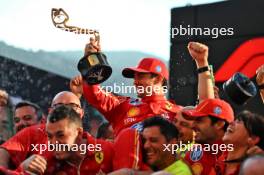 Race winner Charles Leclerc (MON) Ferrari celebrates with the team. 26.05.2024. Formula 1 World Championship, Rd 8, Monaco Grand Prix, Monte Carlo, Monaco, Race Day.