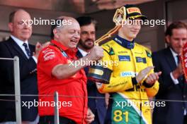 Frederic Vasseur (FRA) Ferrari Team Principal celebrates on the podium. 26.05.2024. Formula 1 World Championship, Rd 8, Monaco Grand Prix, Monte Carlo, Monaco, Race Day.