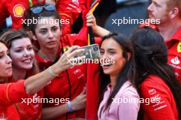 Alexandra Saint Mleux (ITA), girlfriend of Charles Leclerc (MON) Ferrari, celebrates with the team. 26.05.2024. Formula 1 World Championship, Rd 8, Monaco Grand Prix, Monte Carlo, Monaco, Race Day.