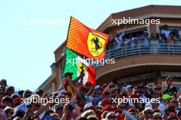 Circuit atmosphere - Ferrari fans in the grandstand. 26.05.2024. Formula 1 World Championship, Rd 8, Monaco Grand Prix, Monte Carlo, Monaco, Race Day.