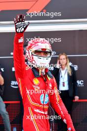 Charles Leclerc (MON) Ferrari celebrates his pole position in qualifying parc ferme. 25.05.2024. Formula 1 World Championship, Rd 8, Monaco Grand Prix, Monte Carlo, Monaco, Qualifying Day.