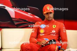 Carlos Sainz Jr (ESP) Ferrari in the post qualifying FIA Press Conference. 25.05.2024. Formula 1 World Championship, Rd 8, Monaco Grand Prix, Monte Carlo, Monaco, Qualifying Day.