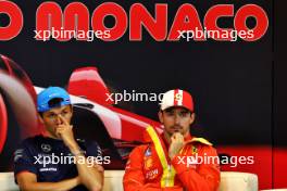 (L to R): Alexander Albon (THA) Williams Racing and Charles Leclerc (MON) Ferrari in the FIA Press Conference. 23.05.2024. Formula 1 World Championship, Rd 8, Monaco Grand Prix, Monte Carlo, Monaco, Preparation Day.