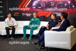 (L to R): Ayao Komatsu (JPN) Haas F1 Team Principal; Mike Krack (LUX) Aston Martin F1 Team, Team Principal; and Christian Horner (GBR) Red Bull Racing Team Principal, in the FIA Press Conference. 25.10.2024. Formula 1 World Championship, Rd 20, Mexican Grand Prix, Mexico City, Mexico, Practice Day.