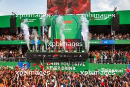 Race winner Carlos Sainz Jr (ESP) Ferrari celebrates on the podium. 27.10.2024. Formula 1 World Championship, Rd 20, Mexican Grand Prix, Mexico City, Mexico, Race Day.