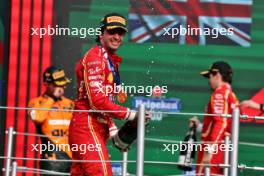 Race winner Carlos Sainz Jr (ESP) Ferrari celebrates on the podium. 27.10.2024. Formula 1 World Championship, Rd 20, Mexican Grand Prix, Mexico City, Mexico, Race Day.