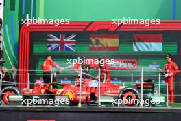 Race winner Carlos Sainz Jr (ESP) Ferrari celebrates on the podium with Lando Norris (GBR) McLaren and Riccardo Adami (ITA) Ferrari Race Engineer (Left); and Charles Leclerc (MON) Ferrari (Right). 27.10.2024. Formula 1 World Championship, Rd 20, Mexican Grand Prix, Mexico City, Mexico, Race Day.