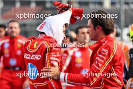 Race winner Carlos Sainz Jr (ESP) Ferrari (Right) with third placed team mate Charles Leclerc (MON) Ferrari in parc ferme. 27.10.2024. Formula 1 World Championship, Rd 20, Mexican Grand Prix, Mexico City, Mexico, Race Day.