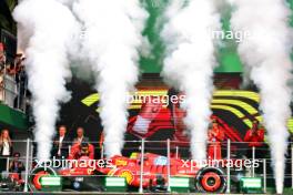 Race winner Carlos Sainz Jr (ESP) Ferrari celebrates on the podium. 27.10.2024. Formula 1 World Championship, Rd 20, Mexican Grand Prix, Mexico City, Mexico, Race Day.