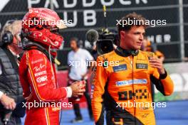 (L to R): Race winner Carlos Sainz Jr (ESP) Ferrari celebrates in parc ferme with second placed Lando Norris (GBR) McLaren. 27.10.2024. Formula 1 World Championship, Rd 20, Mexican Grand Prix, Mexico City, Mexico, Race Day.