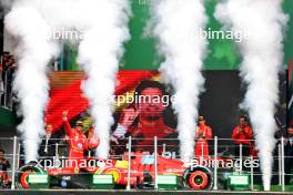 Race winner Carlos Sainz Jr (ESP) Ferrari celebrates on the podium. 27.10.2024. Formula 1 World Championship, Rd 20, Mexican Grand Prix, Mexico City, Mexico, Race Day.