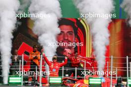 Race winner Carlos Sainz Jr (ESP) Ferrari SF-24 celebrates on the podium. 27.10.2024. Formula 1 World Championship, Rd 20, Mexican Grand Prix, Mexico City, Mexico, Race Day.