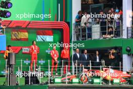 The podium (L to R): Lando Norris (GBR) McLaren, second; Carlos Sainz Jr (ESP) Ferrari, race winner; Charles Leclerc (MON) Ferrari, third. 27.10.2024. Formula 1 World Championship, Rd 20, Mexican Grand Prix, Mexico City, Mexico, Race Day.