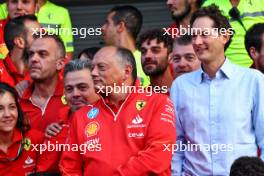 Frederic Vasseur (FRA) Ferrari Team Principal and John Elkann (ITA) FIAT Chrysler Automobiles Chairman celebrate with the team. 27.10.2024. Formula 1 World Championship, Rd 20, Mexican Grand Prix, Mexico City, Mexico, Race Day.