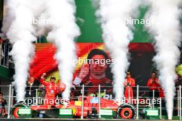 Race winner Carlos Sainz Jr (ESP) Ferrari celebrates on the podium. 27.10.2024. Formula 1 World Championship, Rd 20, Mexican Grand Prix, Mexico City, Mexico, Race Day.