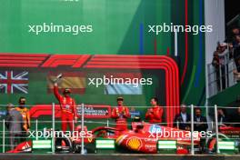 Race winner Carlos Sainz Jr (ESP) Ferrari SF-24 celebrates on the podium. 27.10.2024. Formula 1 World Championship, Rd 20, Mexican Grand Prix, Mexico City, Mexico, Race Day.