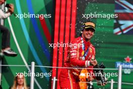 Race winner Carlos Sainz Jr (ESP) Ferrari celebrates on the podium. 27.10.2024. Formula 1 World Championship, Rd 20, Mexican Grand Prix, Mexico City, Mexico, Race Day.