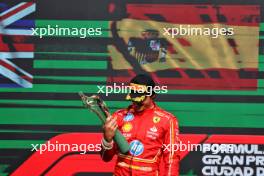 Race winner Carlos Sainz Jr (ESP) Ferrari celebrates on the podium. 27.10.2024. Formula 1 World Championship, Rd 20, Mexican Grand Prix, Mexico City, Mexico, Race Day.