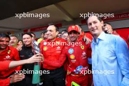 Race winner Carlos Sainz Jr (ESP) Ferrari celebrates with Riccardo Adami (ITA) Ferrari Race Engineer and John Elkann (ITA) FIAT Chrysler Automobiles Chairman. 27.10.2024. Formula 1 World Championship, Rd 20, Mexican Grand Prix, Mexico City, Mexico, Race Day.