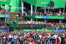 The podium (L to R): Lando Norris (GBR) McLaren, second; Carlos Sainz Jr (ESP) Ferrari, race winner; Charles Leclerc (MON) Ferrari, third. 27.10.2024. Formula 1 World Championship, Rd 20, Mexican Grand Prix, Mexico City, Mexico, Race Day.