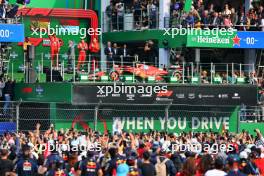 The podium (L to R): Lando Norris (GBR) McLaren, second; Carlos Sainz Jr (ESP) Ferrari, race winner; Charles Leclerc (MON) Ferrari, third. 27.10.2024. Formula 1 World Championship, Rd 20, Mexican Grand Prix, Mexico City, Mexico, Race Day.