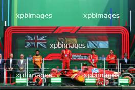 The podium (L to R): Lando Norris (GBR) McLaren, second; Carlos Sainz Jr (ESP) Ferrari, race winner; Charles Leclerc (MON) Ferrari, third; Riccardo Adami (ITA) Ferrari Race Engineer. 27.10.2024. Formula 1 World Championship, Rd 20, Mexican Grand Prix, Mexico City, Mexico, Race Day.