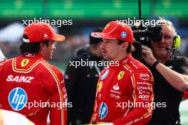 Carlos Sainz Jr (ESP), Scuderia Ferrari Charles Leclerc (FRA), Scuderia Ferrari  27.10.2024. Formula 1 World Championship, Rd 20, Mexican Grand Prix, Mexico City, Mexico, Race Day.