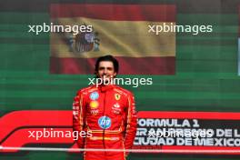 Race winner Carlos Sainz Jr (ESP) Ferrari celebrates on the podium. 27.10.2024. Formula 1 World Championship, Rd 20, Mexican Grand Prix, Mexico City, Mexico, Race Day.