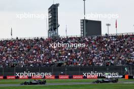 George Russell (GBR) Mercedes AMG F1 W15 leads Lewis Hamilton (GBR) Mercedes AMG F1 W15. 27.10.2024. Formula 1 World Championship, Rd 20, Mexican Grand Prix, Mexico City, Mexico, Race Day.