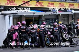 Esteban Ocon (FRA) Alpine F1 Team A524 makes a pit stop. 27.10.2024. Formula 1 World Championship, Rd 20, Mexican Grand Prix, Mexico City, Mexico, Race Day.